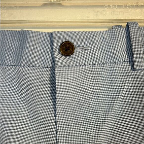 NORDSTROM Size 35 Wrinkle Free Supima Cotton Flat Front Blue Shorts Smartcare - Picture 3 of 8